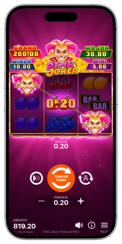 Pink Joker Hold and Win: due simboli Wild Joker in posizione diagonale sulla griglia